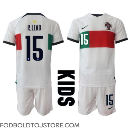 Portugal Rafael Leao #15 Udebanesæt Børn VM 2022 Kortærmet (+ Korte bukser)